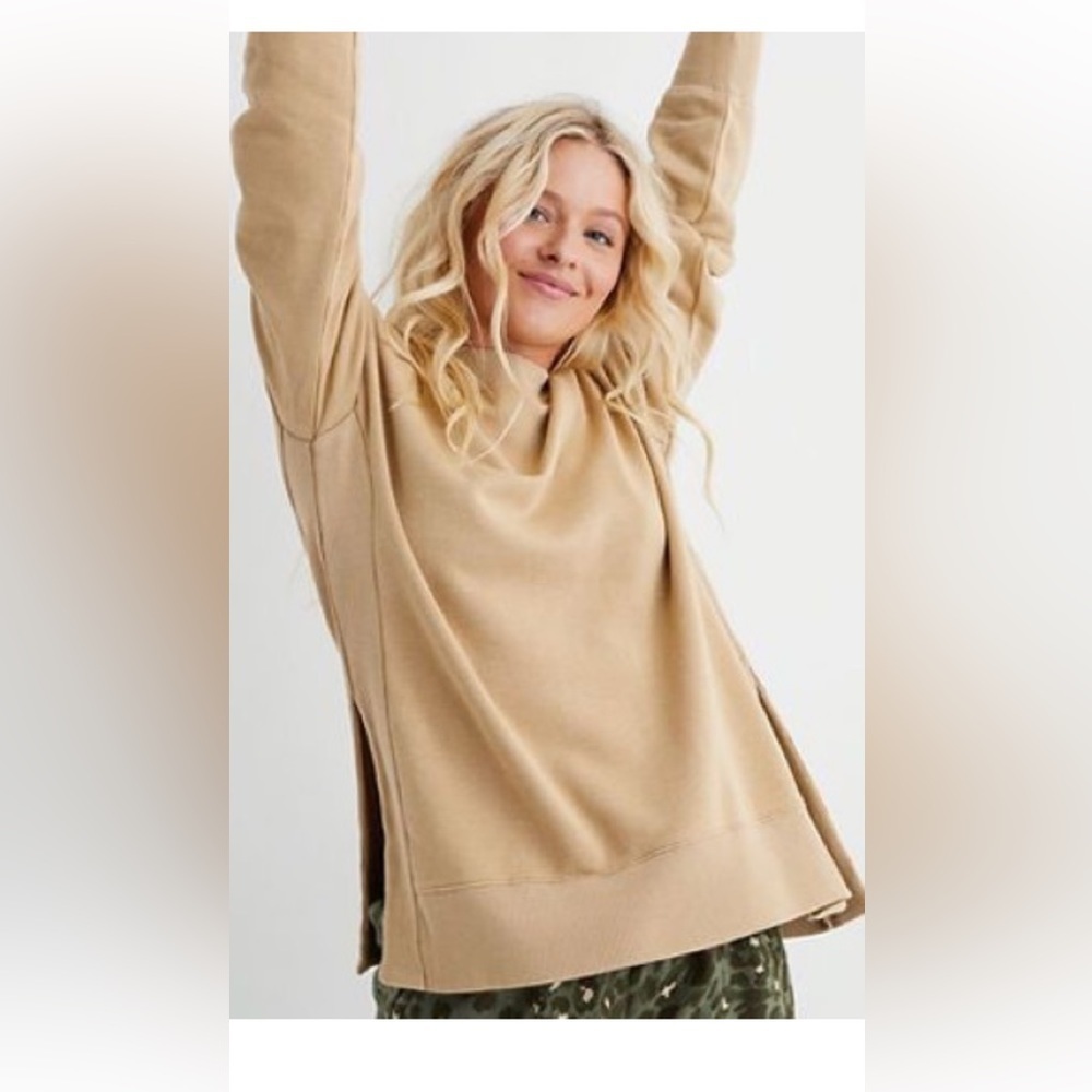 Aerie oversized crewneck with side slit seams